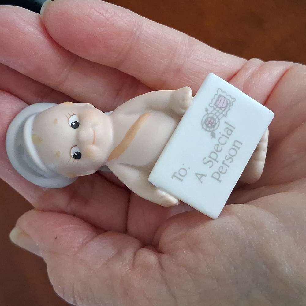 Jesco 1993 Kewpie Bisque Matte Finish Ceramic Figurine Mail Carrier Vintage